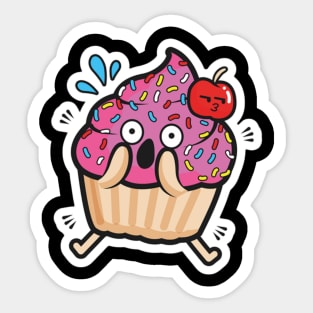 Scared cake Sticker